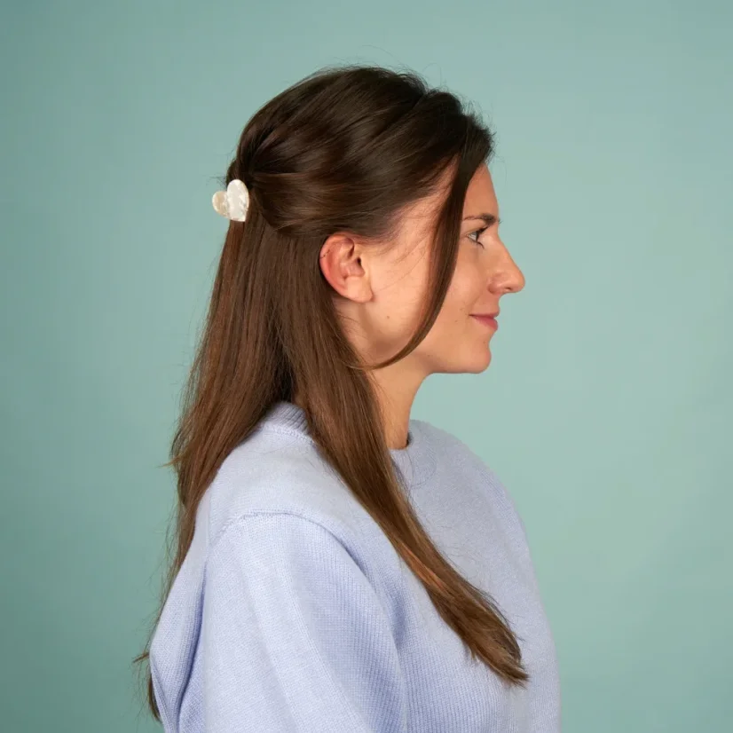 Mini skřipec bílé SRDCE - Coucou Suzette