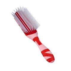 Denman úzký kartáč na vlasy D4 - PRINT červenorůžový